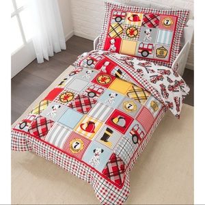 Fire truck toddler bedding, 4 piece set